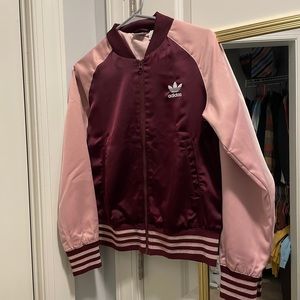 NWOT Adidas Maroon and Pink Zip Up Jacket!